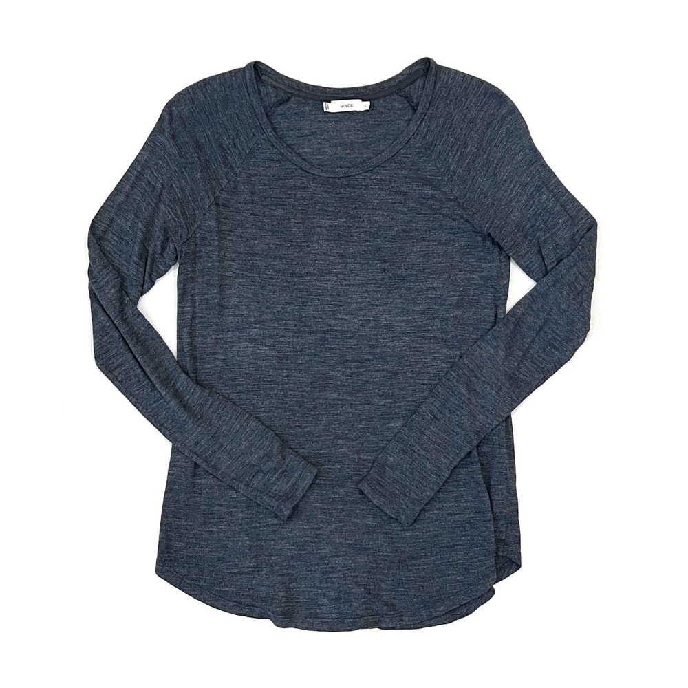 Vince Long Sleeve Top Heathered Blue Women's Size S - Picture 1 of 6